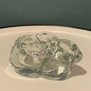Vintage Glass Clear Glass Bunny Rabbit Votive Holder